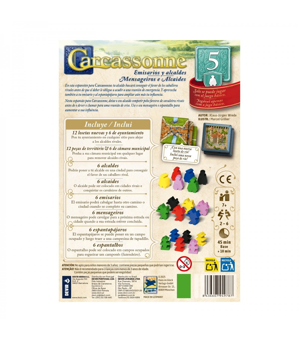 CARCASSONNE EXP.5 - EMISARIOS Y ALCALDES - Imagen 2