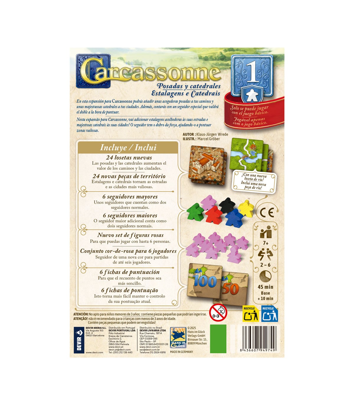 CARCASSONNE EXP.1 - POSADAS Y CATEDRALES - Imagen 2